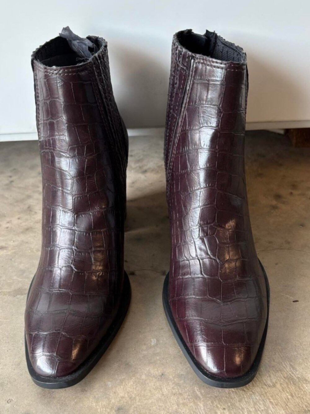 Zara Women's Burgundy and Brown Boots